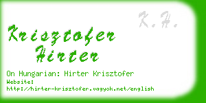 krisztofer hirter business card
